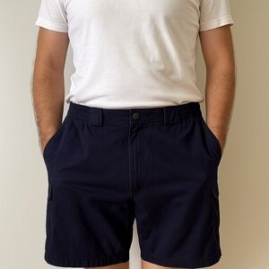 Roundtree & Yorke Dark Blue Men Cargo Shorts